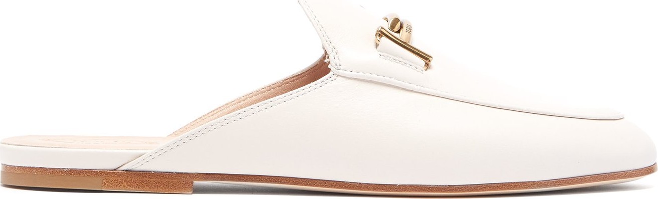 Tod's Double-T backless leather loafers
