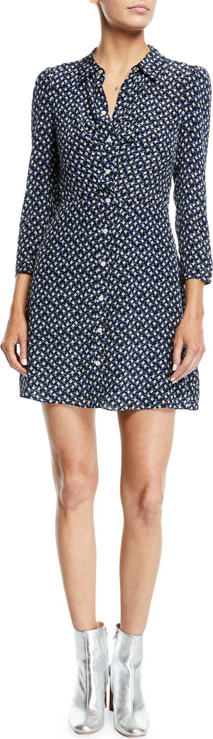 Veronica Beard Kingsley Floral Snap-Front Shirtdress