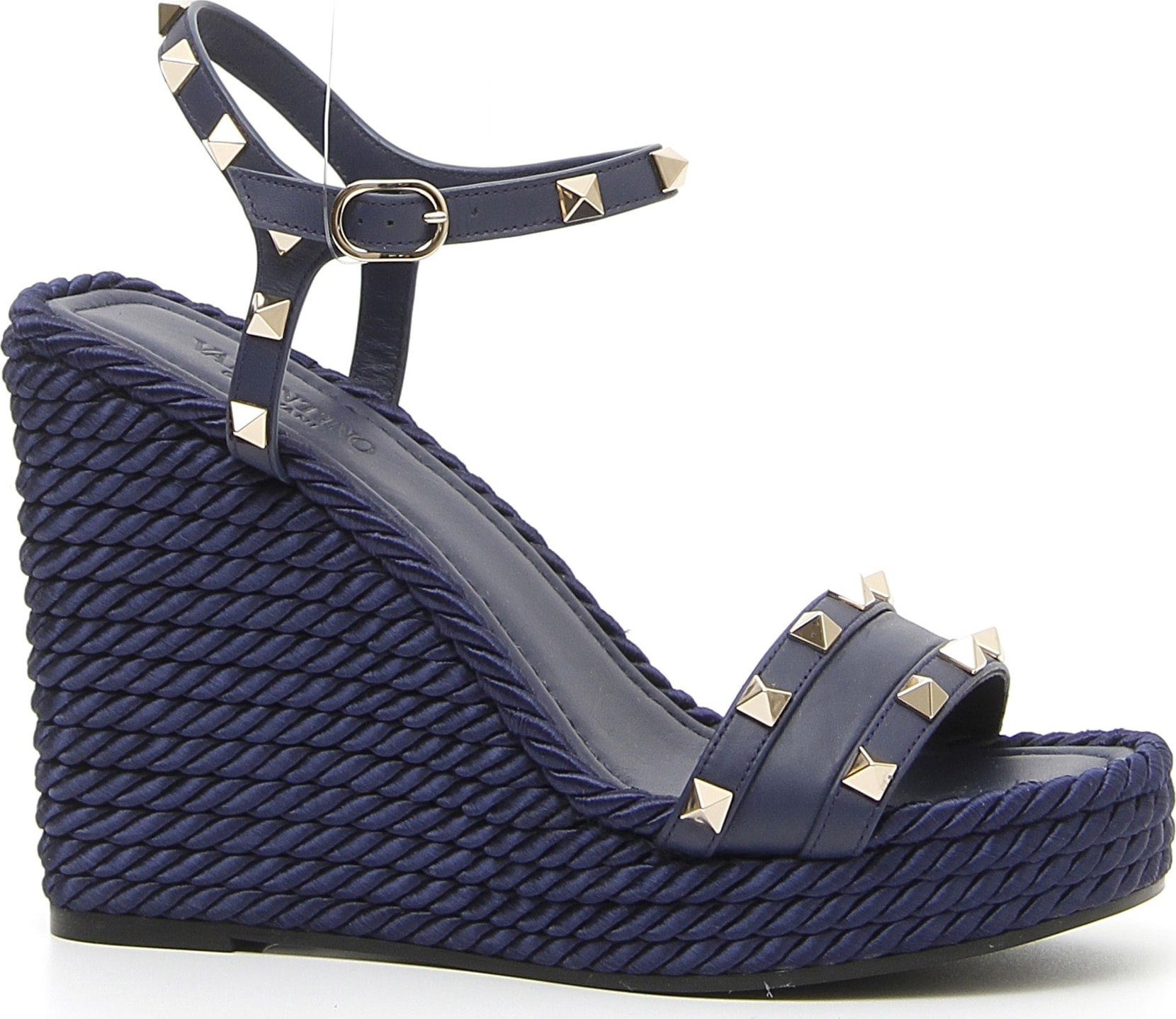Valentino Rockstud Torchon Wedge Sandal
