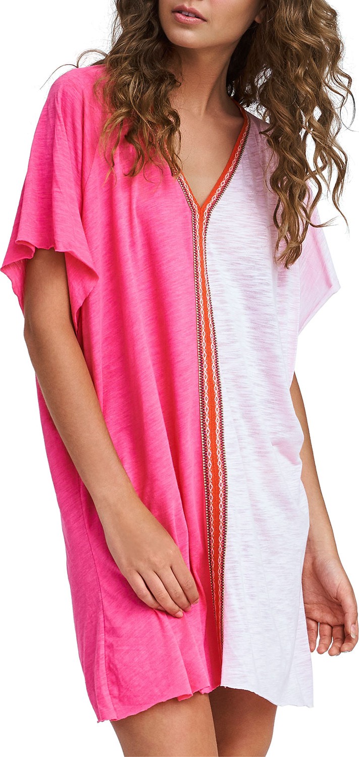 Pitusa Pima Two-Tone Tribal Short Coverup Dress