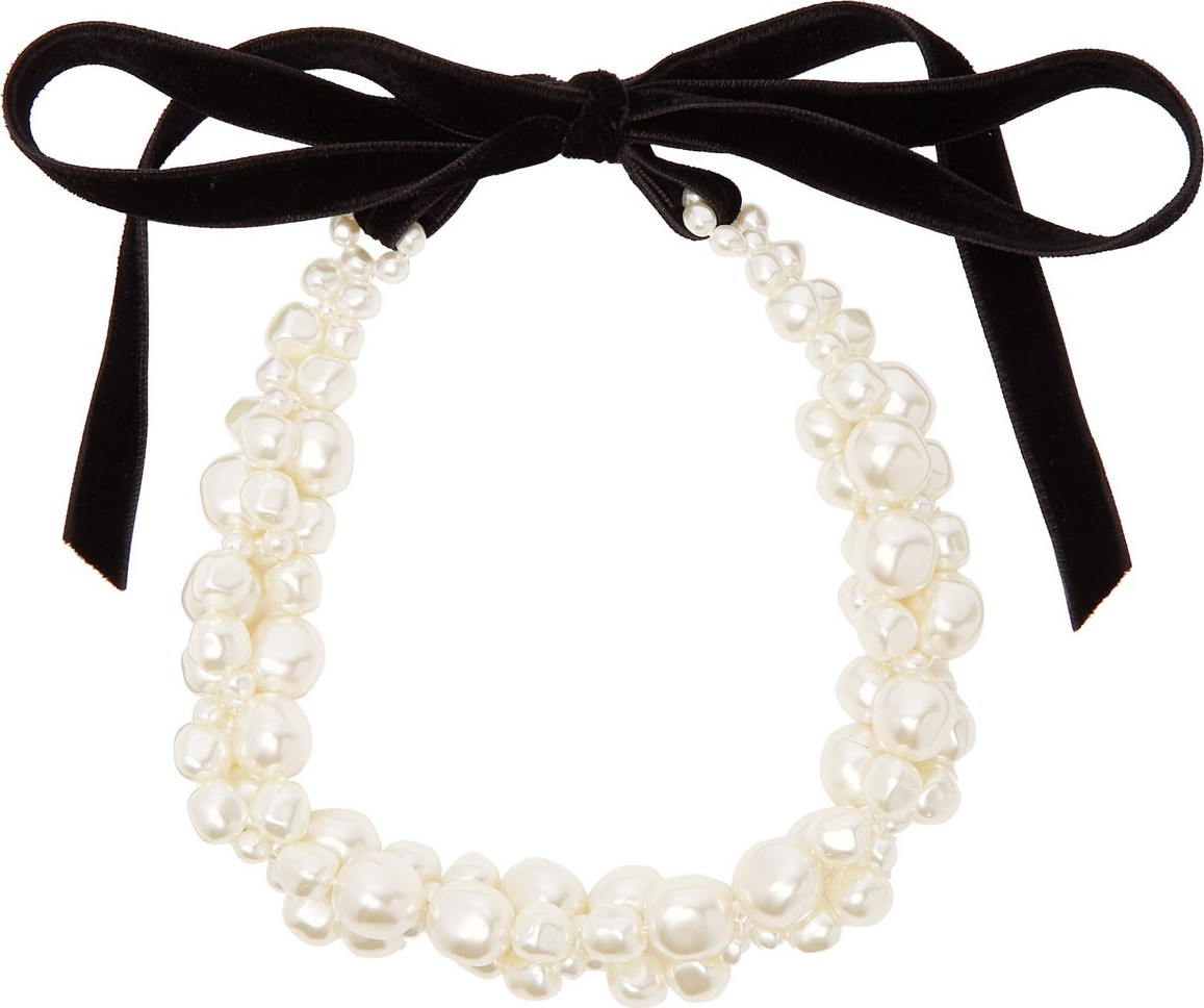 Simone Rocha Baroque faux-pearl and velvet choker