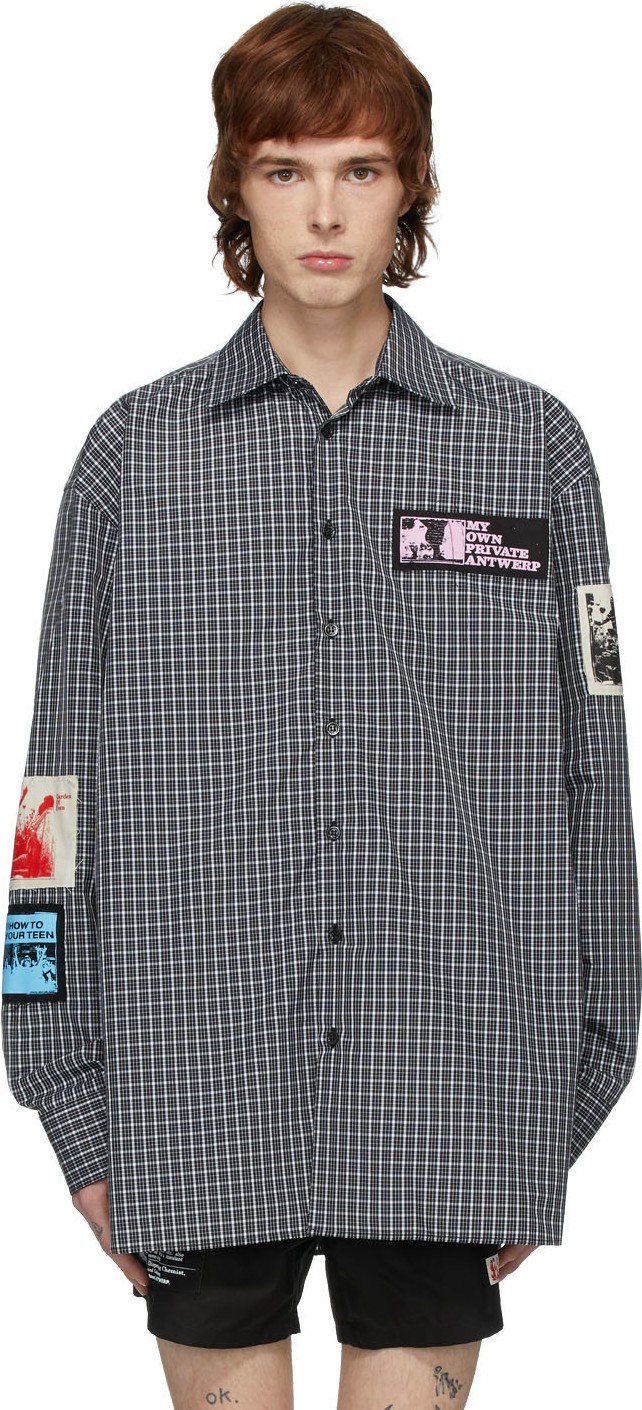 Raf Simons Black & White Check Oversized Shirt