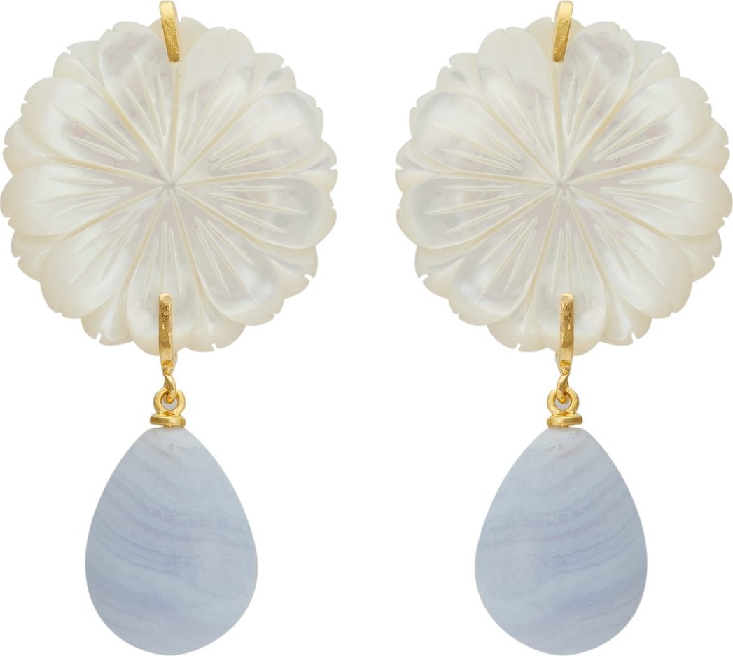 Lizzie Fortunato Wild Maquis gold-plated & pearl drop earrings