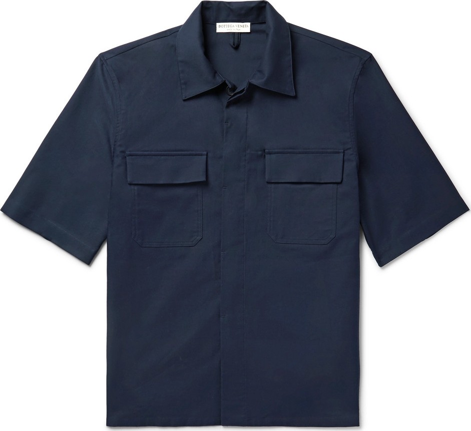 Bottega Veneta Camp-Collar Cotton Shirt