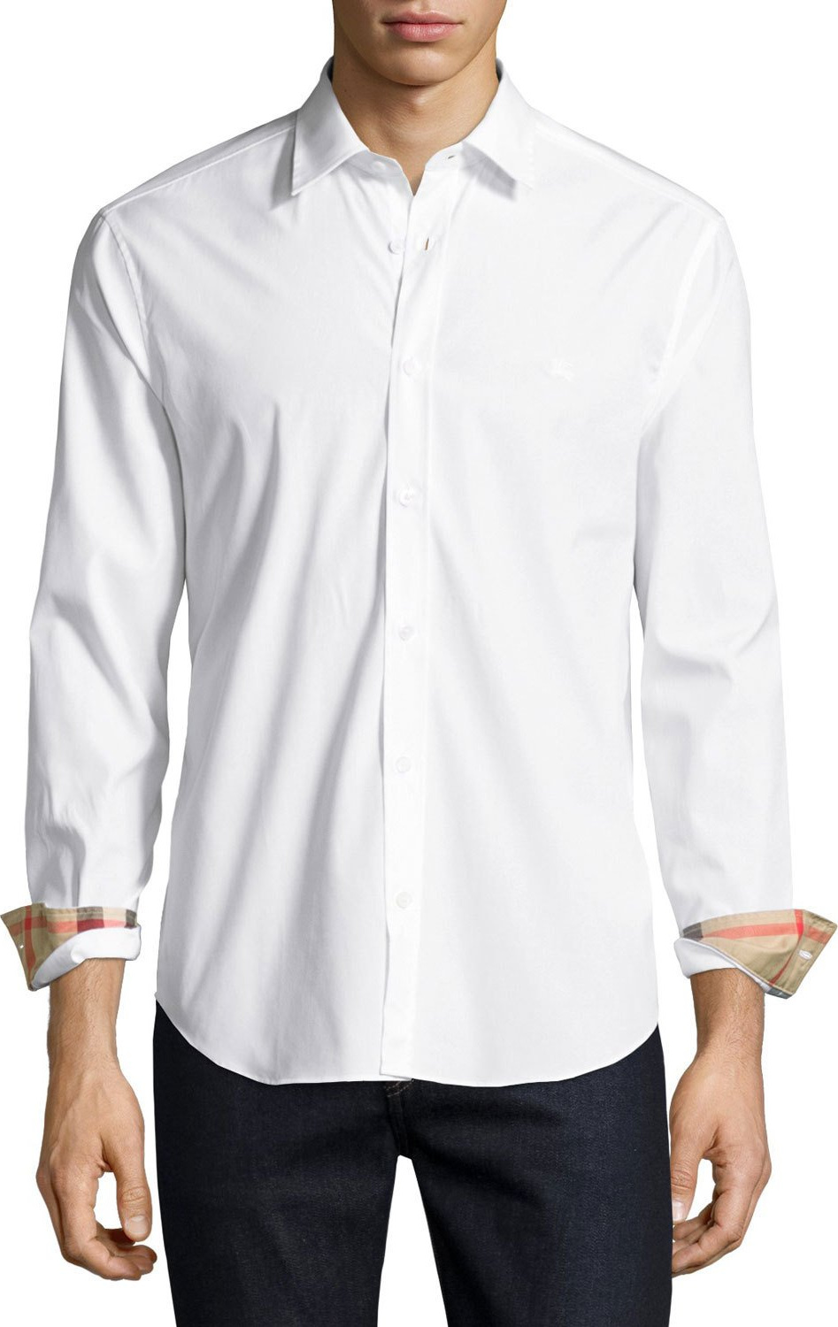 Burberry London England Cambridge Check-Detail Sport Shirt, White