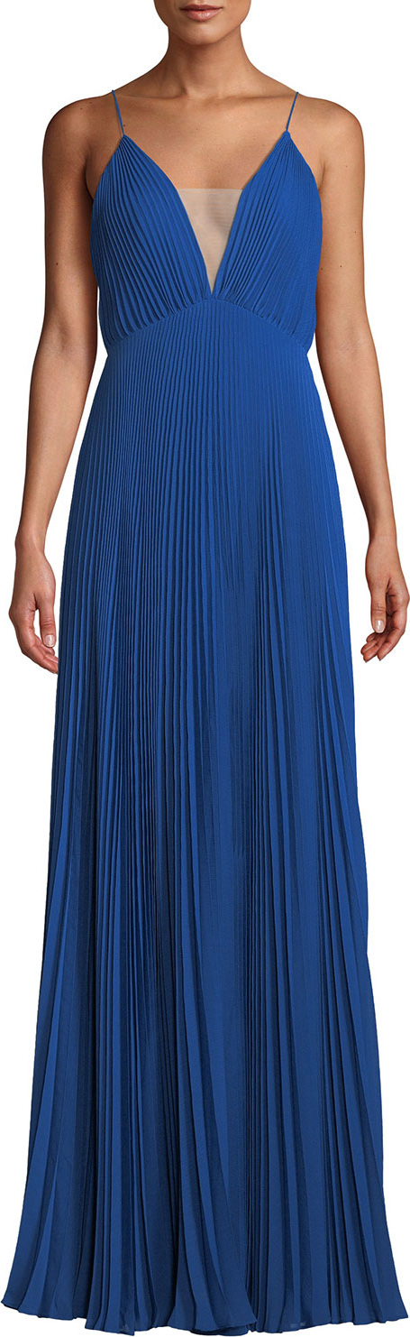 Jill Jill Stuart Veronika Pleated Sleeveless Gown