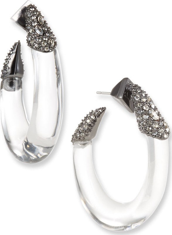 Alexis Bittar Crystal Encrusted Capped Wire Earrings, Clear