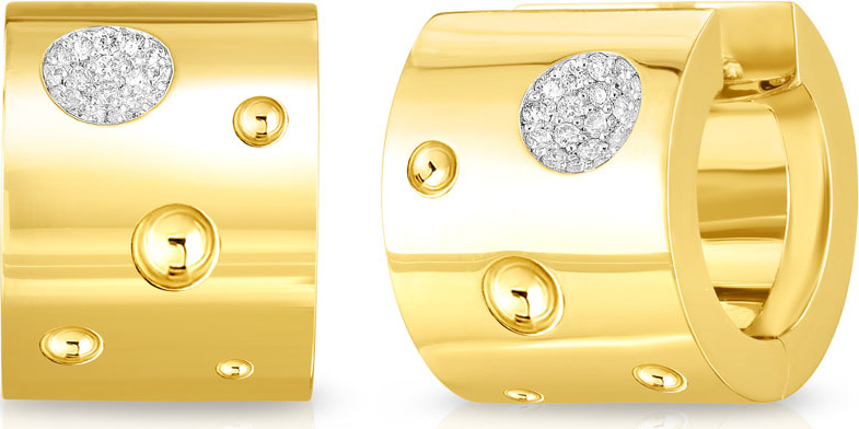 Roberto Coin Pois Moi Luna 18k Gold Huggie Hoop Earrings