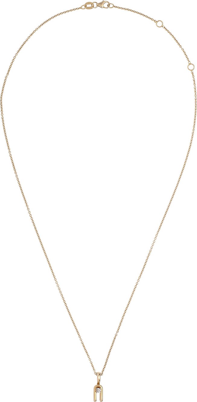 Istanboulli Gioielli Milano Anima 18k Yellow Gold 2-Prong Diamond Pendant Necklace