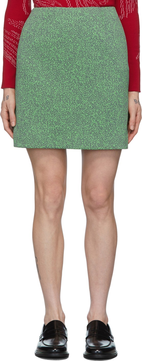 Namacheko Grey & Green Tasebar Miniskirt