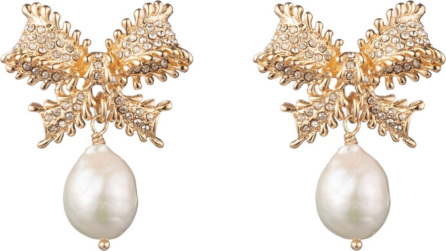 DANNIJO Vale Pearly-Drop Bow Earrings