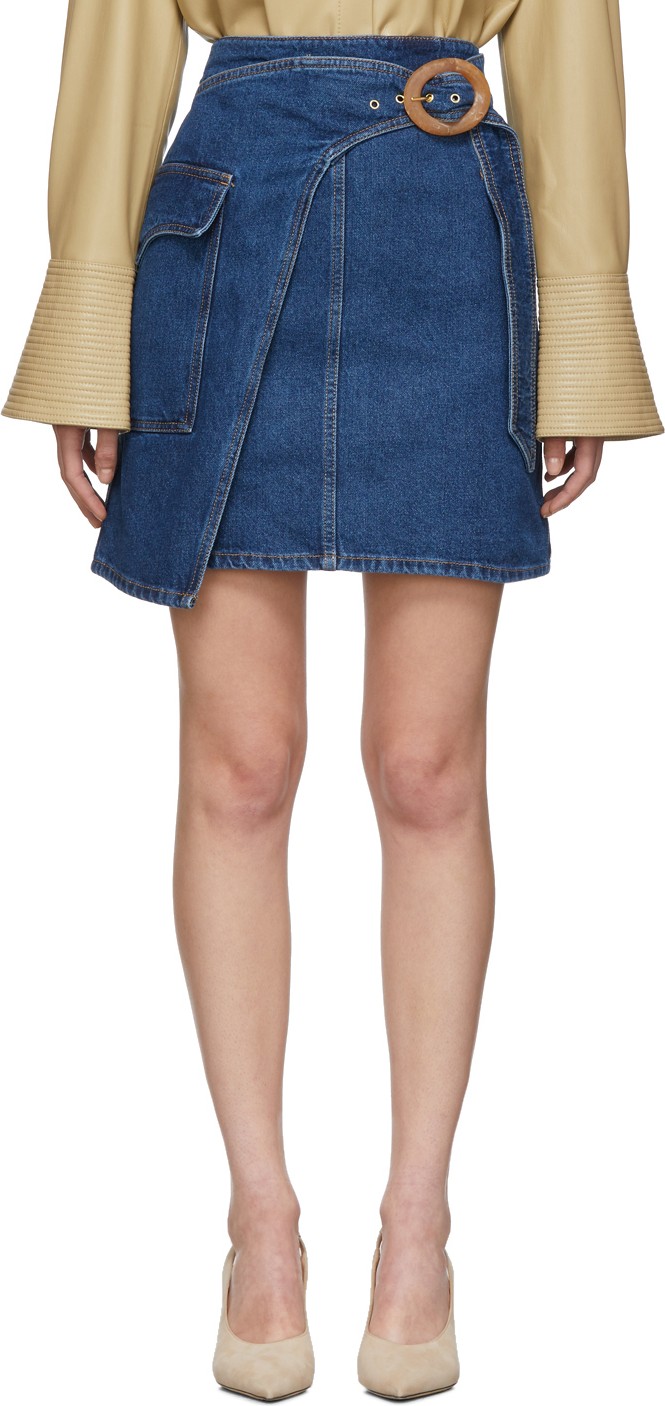 Nanushka Indigo Denim Yeva Miniskirt