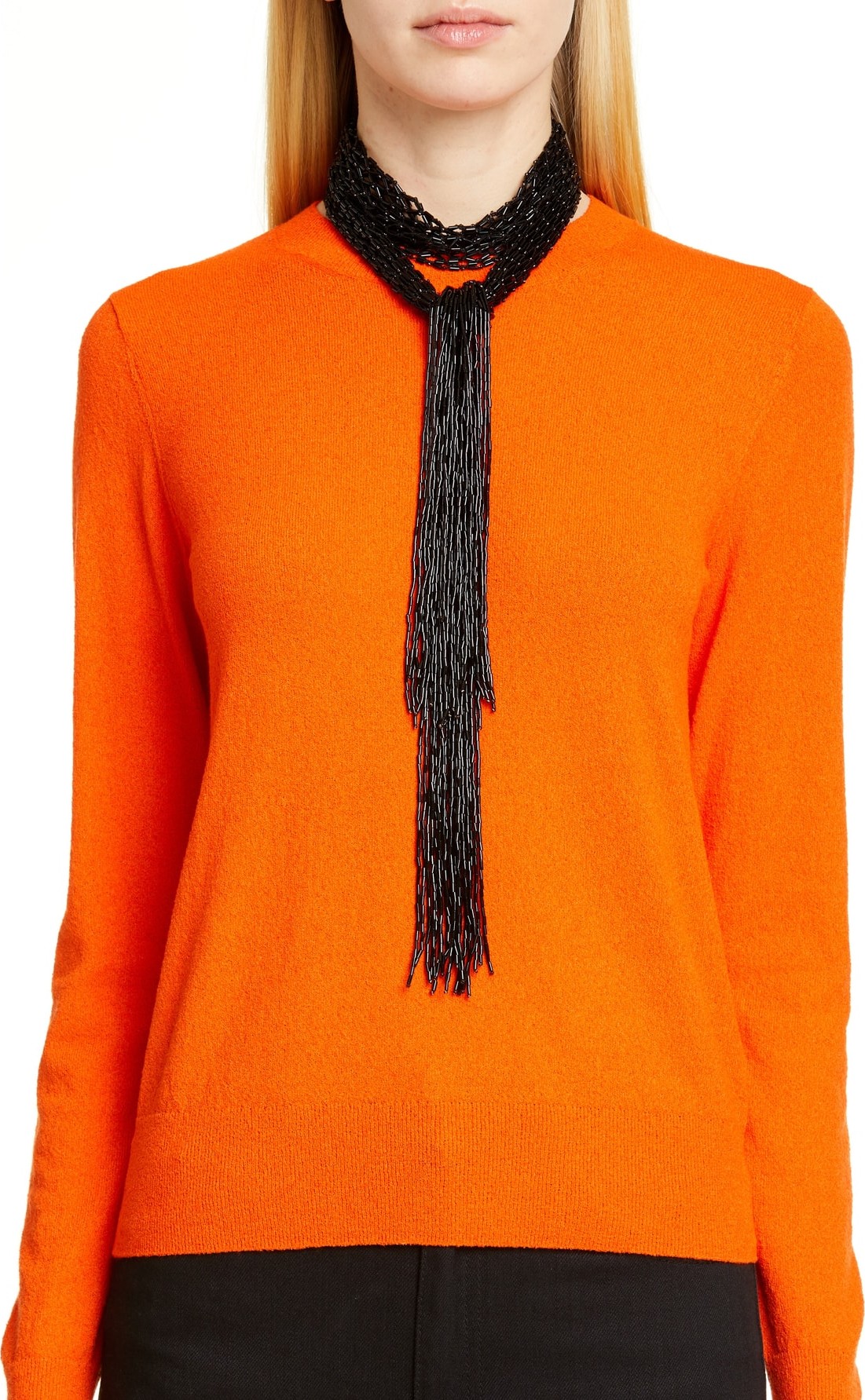 Dries Van Noten Mesh Bead Fringe Scarf