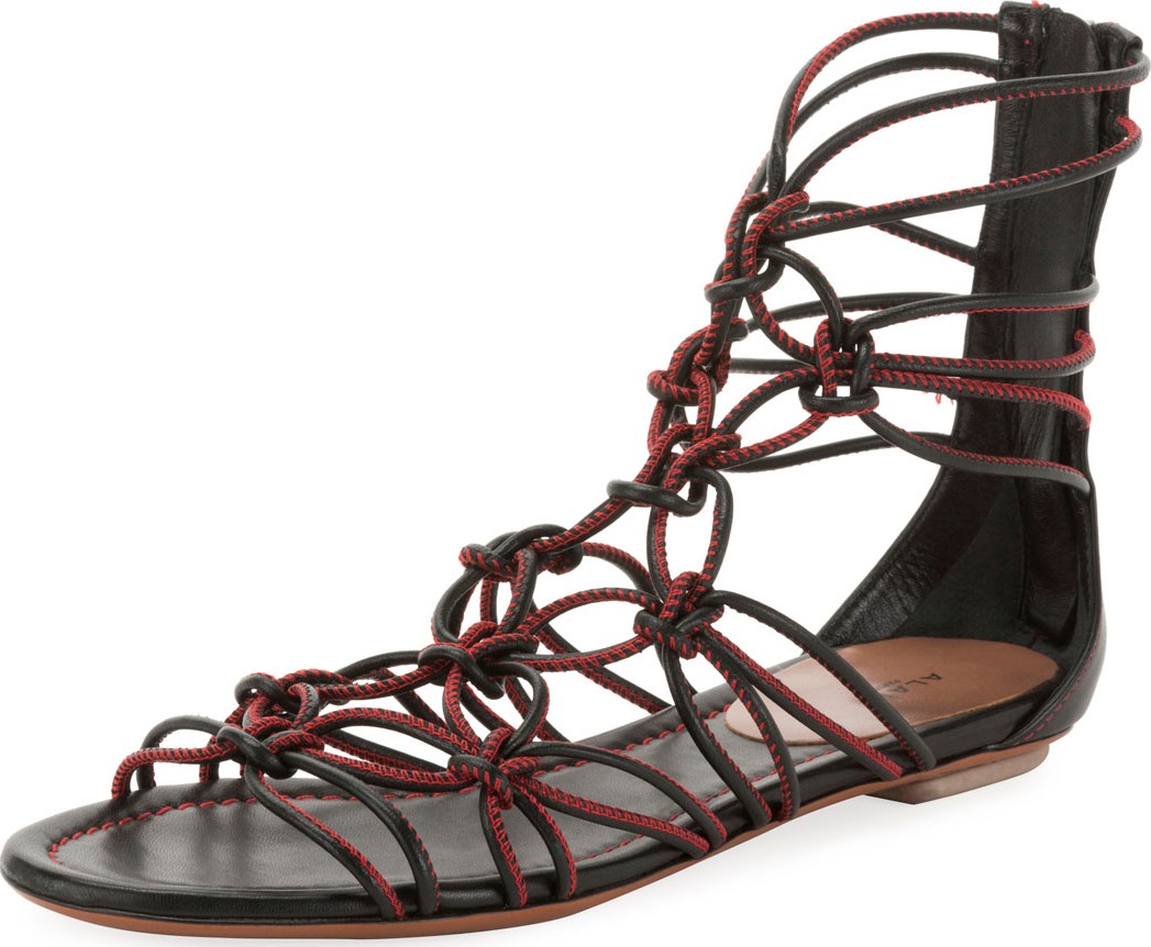 Alaïa Elegant Cord Flat Sandals