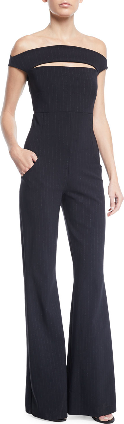La Petite Robe di Chiara Boni Rebecca Off-the-Shoulder Flared Jumpsuit