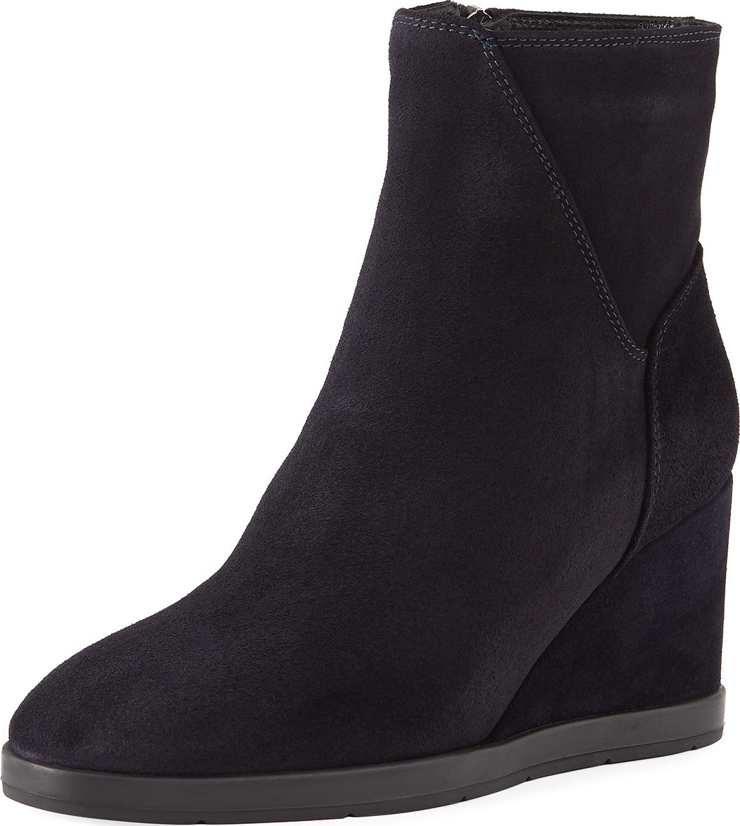 Aquatalia Judy Suede Wedge Booties