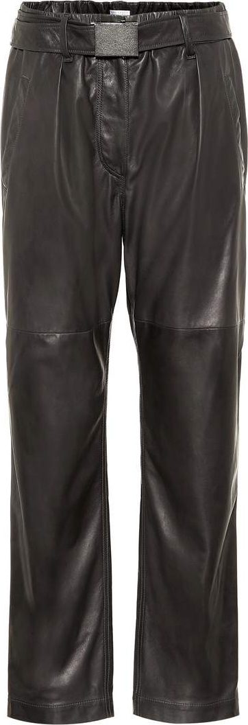 Brunello Cucinelli Cropped leather pants