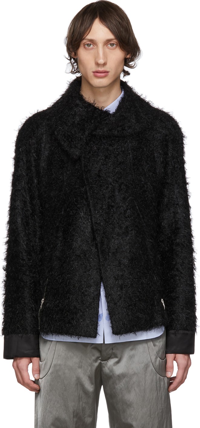 Kiko Kostadinov Black Goff Zip Darted Jacket