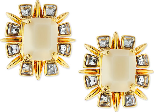 Lele Sadoughi Solstice Crystal Button Earrings