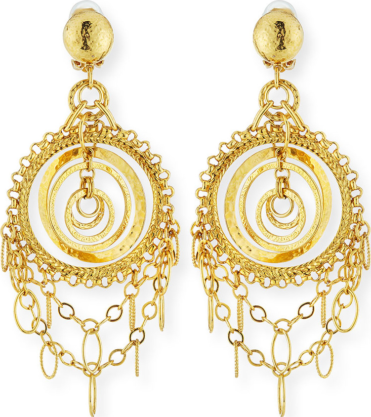 Jose & Maria Barrera Fringe Hoop Earrings