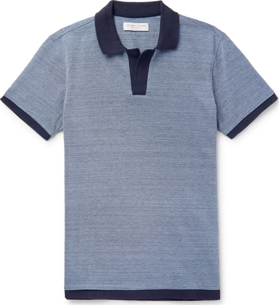 Orlebar Brown Slim-Fit Mélange Cotton-Piqué Polo Shirt