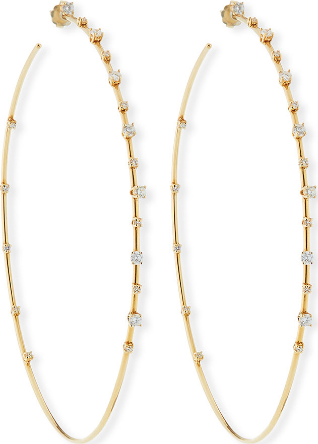 Lana 14k Solo Diamond Hoop Earrings