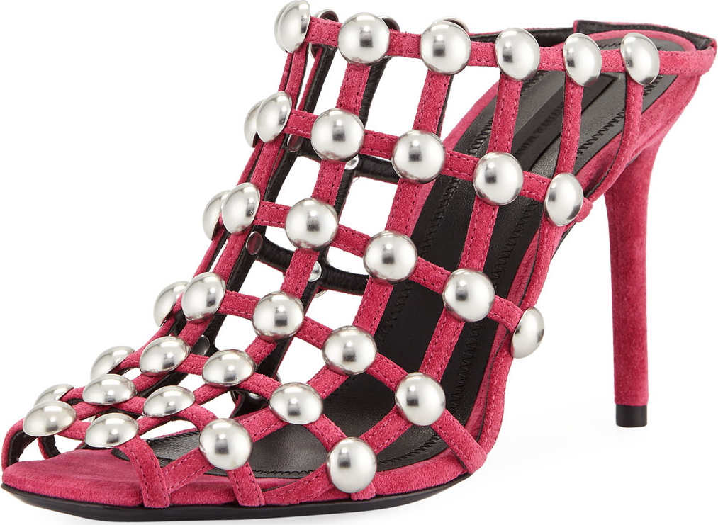 Alexander Wang Sadie Studded Suede Cage Mule
