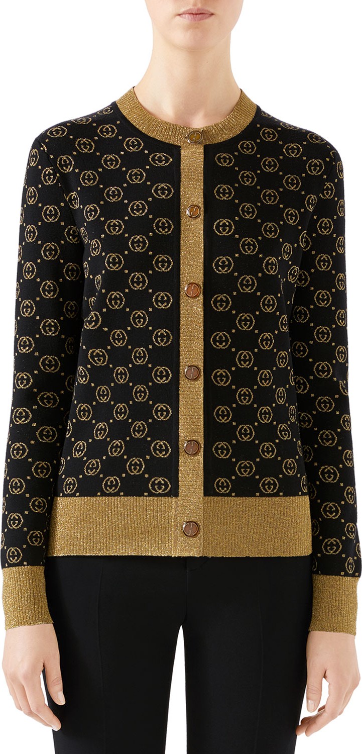Gucci Long-Sleeve Fine-Wool Cardigan