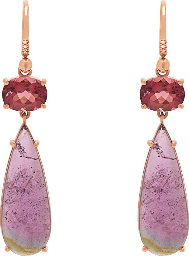 Irene Neuwirth 18kt rose-gold and tourmaline drop earrings