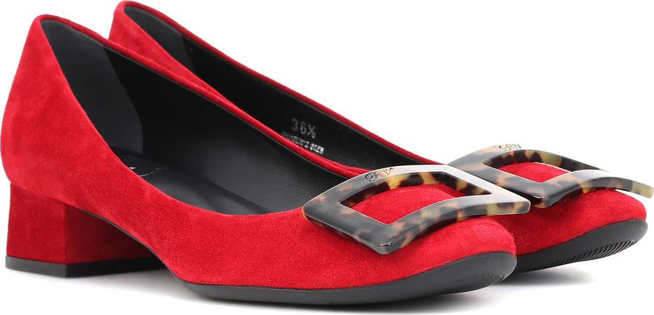 Roger Vivier Suede block heel pumps