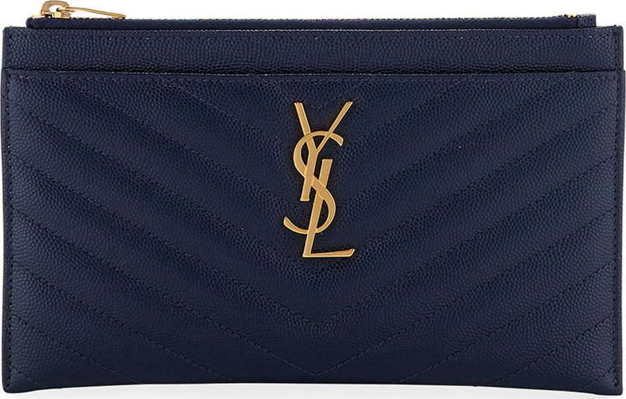 Saint Laurent Monogram Matte Quilted Bill Pouch Wallet