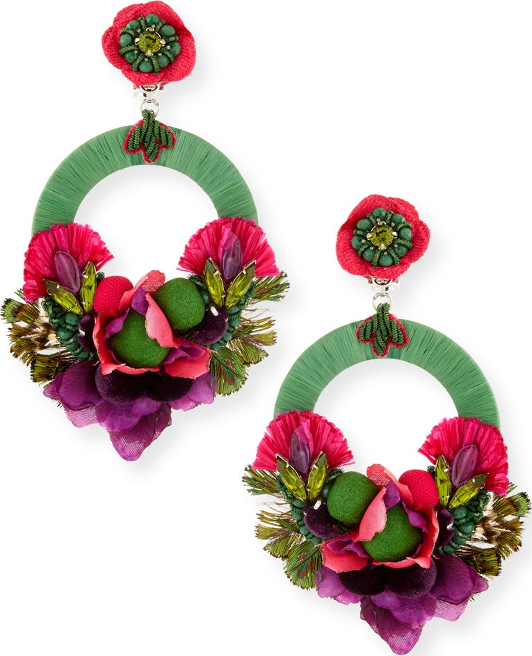 Ranjana Khan Bonita Hoop Drop Clip-On Earrings