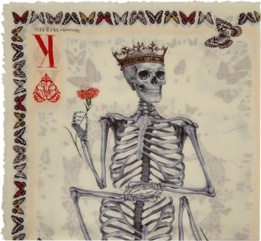Alexander McQueen Off-White King Card Shawl