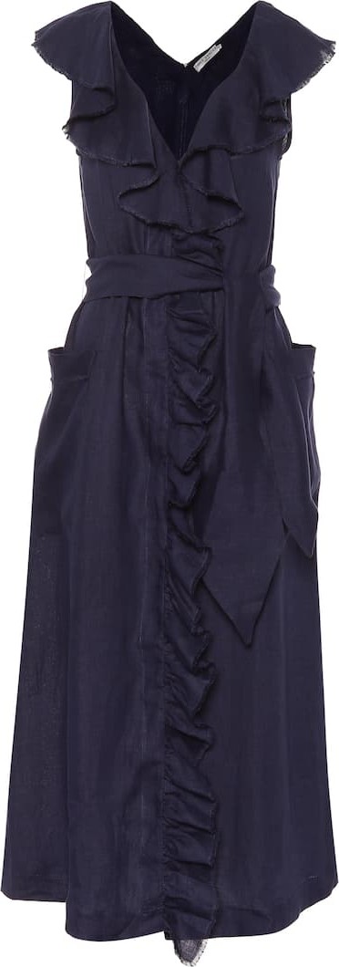 Three Graces London Mabel linen midi dress