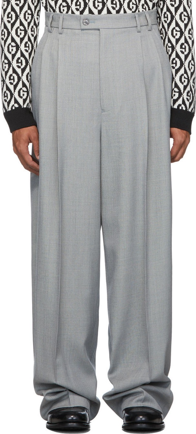 Gucci Grey Vintage Sharkskin Trousers