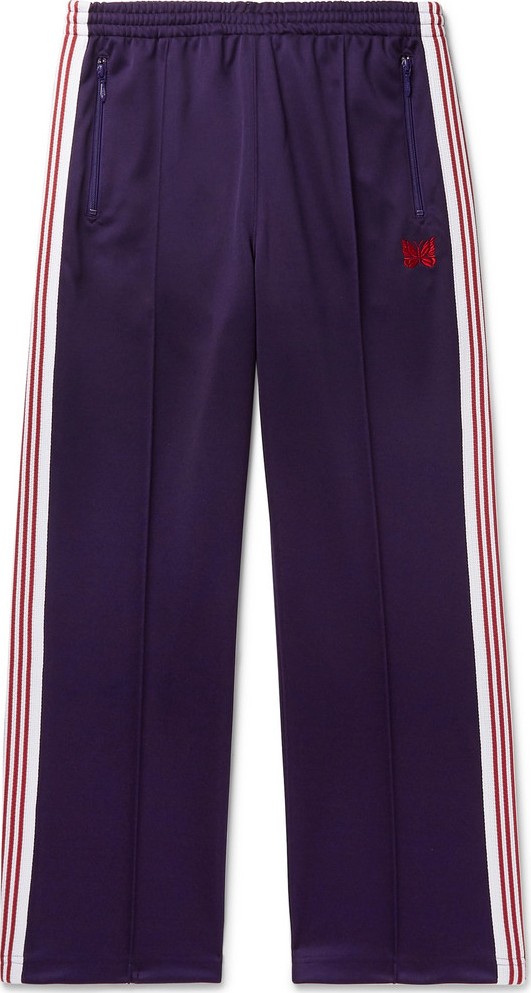 Needles Embroidered Striped Satin-Jersey Track Pants