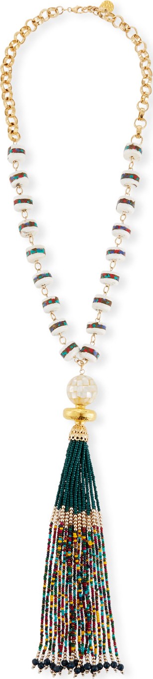 Devon Leigh Multicolor Tassel Pendant Necklace