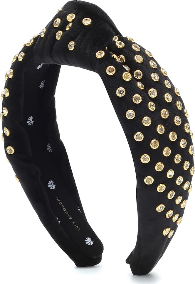 Lele Sadoughi Embellished velvet headband