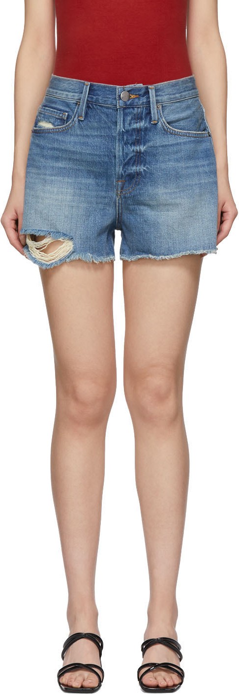 FRAME DENIM Blue Denim Heritage Original Shorts FRAME DENIM Blue Denim Heritage Original Shorts