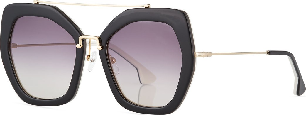 Alice + Olivia Bowery Square Sunglasses, Black