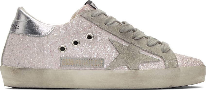 Golden Goose Deluxe Brand SSENSE Exclusive Pink Glitter Superstar Sneakers