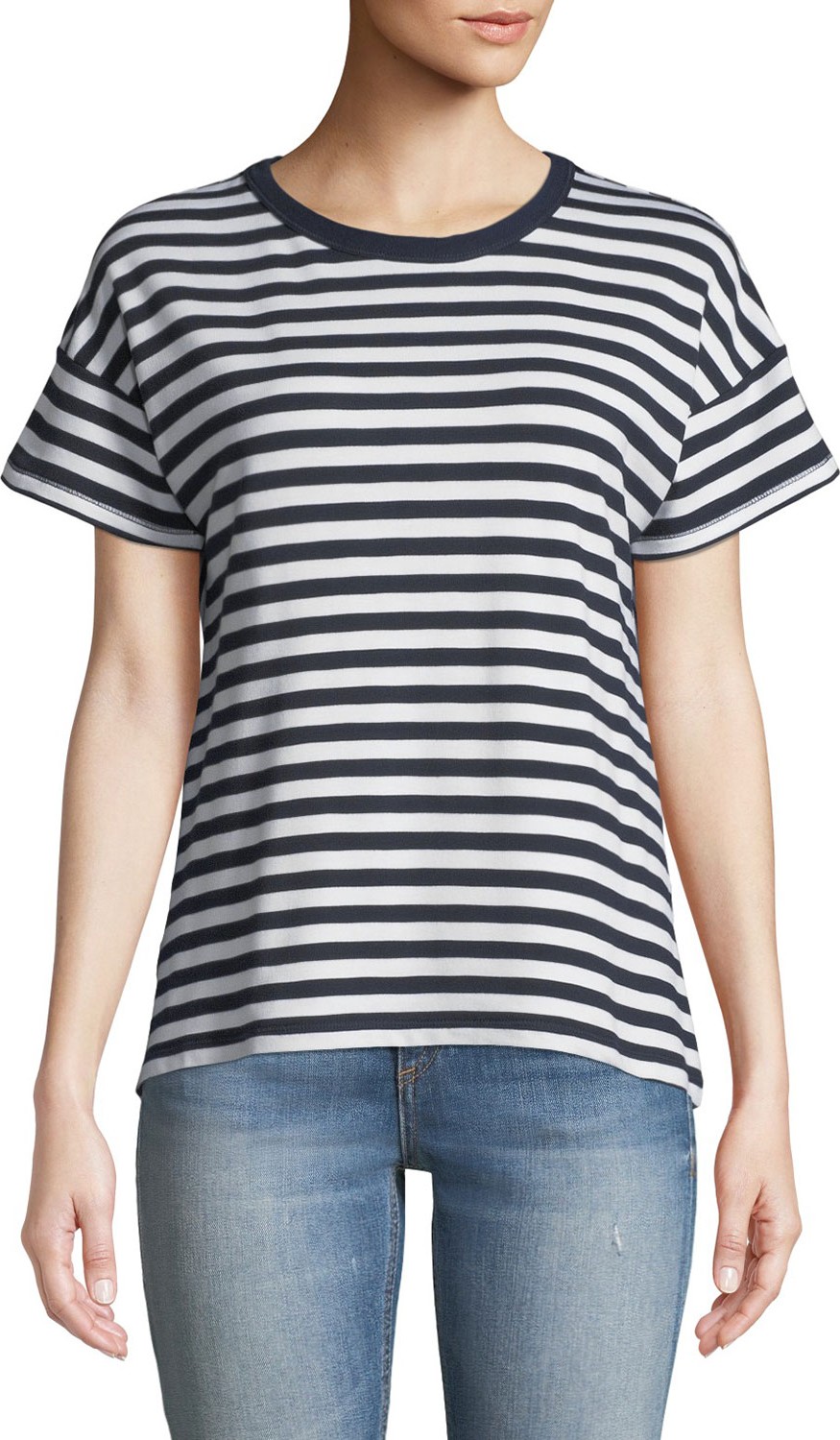 Rag & Bone Kat Split-Back Crewneck Tee