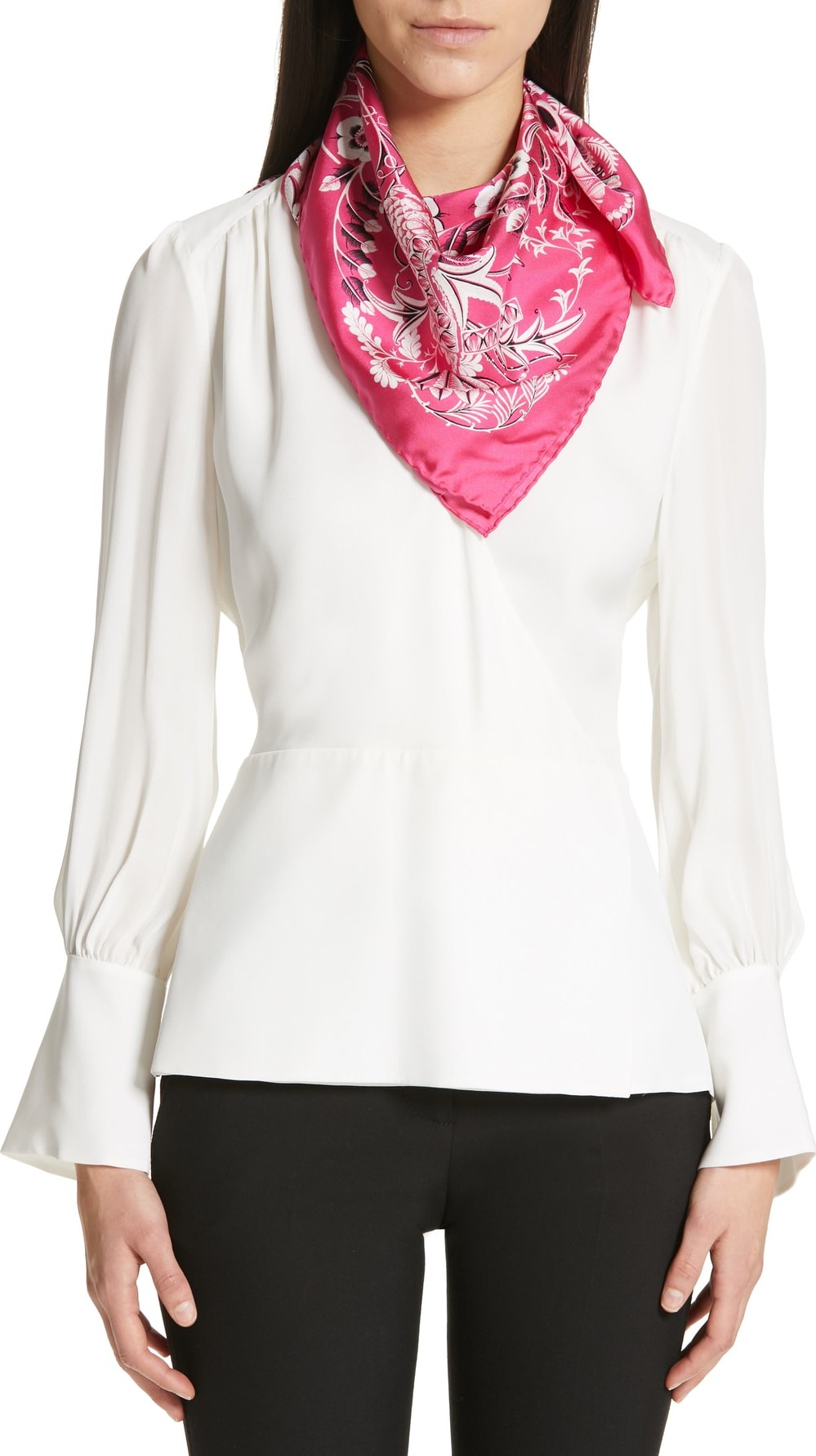 Salvatore Ferragamo Floral Silk Scarf