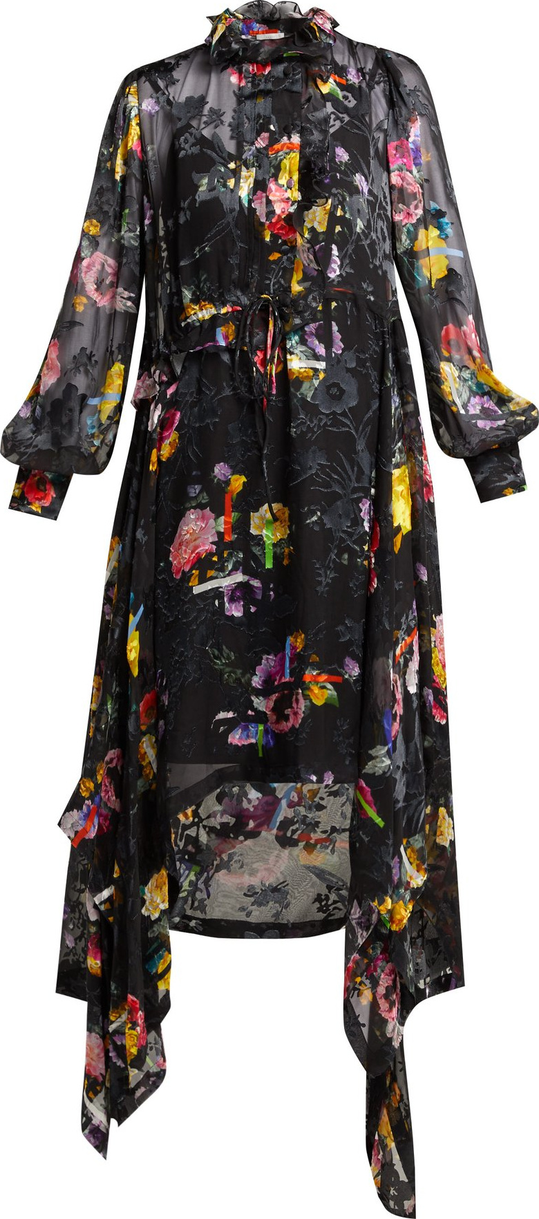 Preen Amelia  floral-devoré satin midi dress