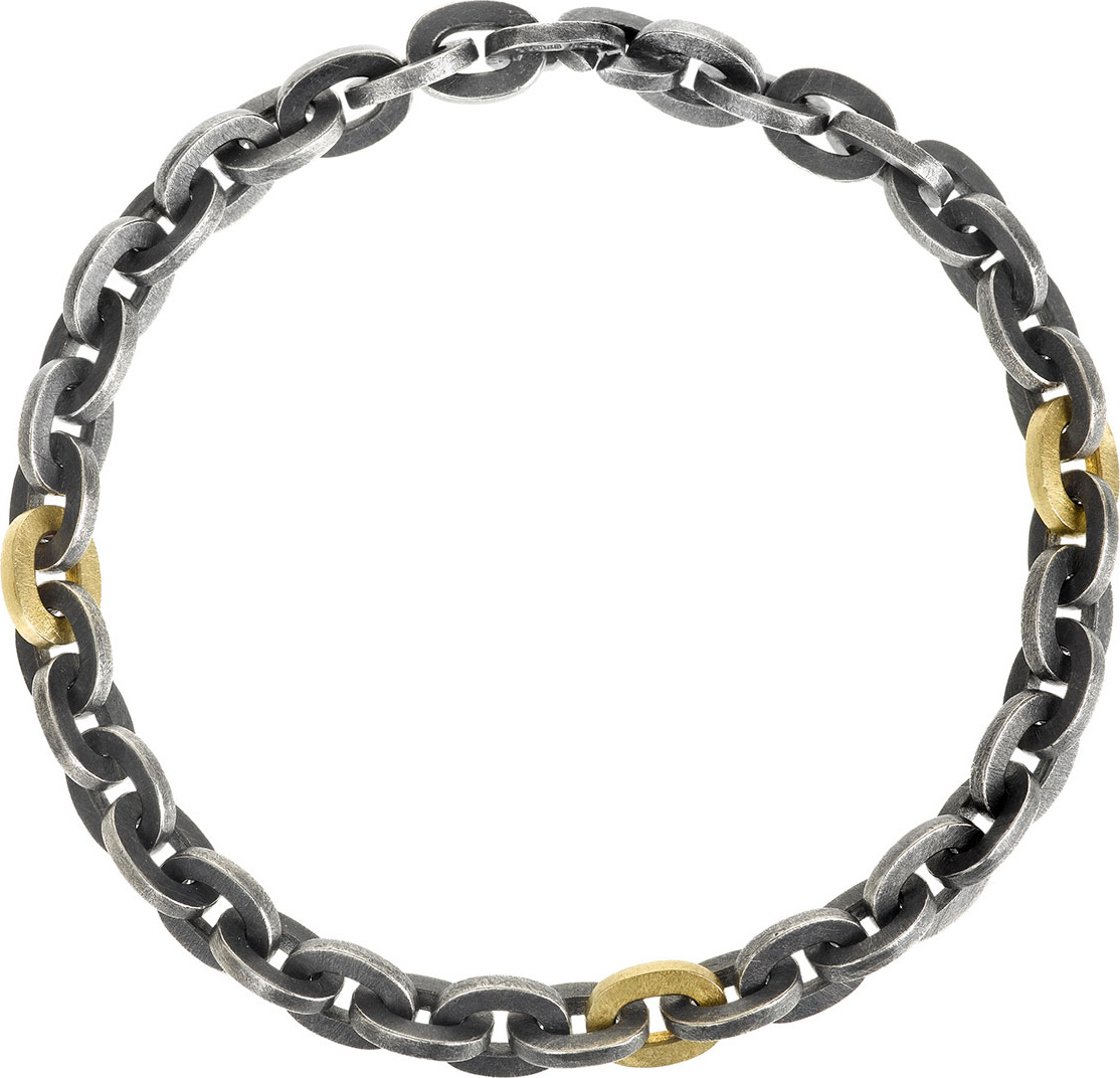 Todd Reed Sterling Silver Link Bracelet with 18K Accents