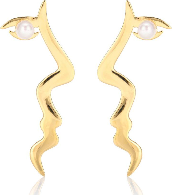 Anissa Kermiche x Rejina Pyo Mini Tete a Tete 18kt gold-plated pearl earrings