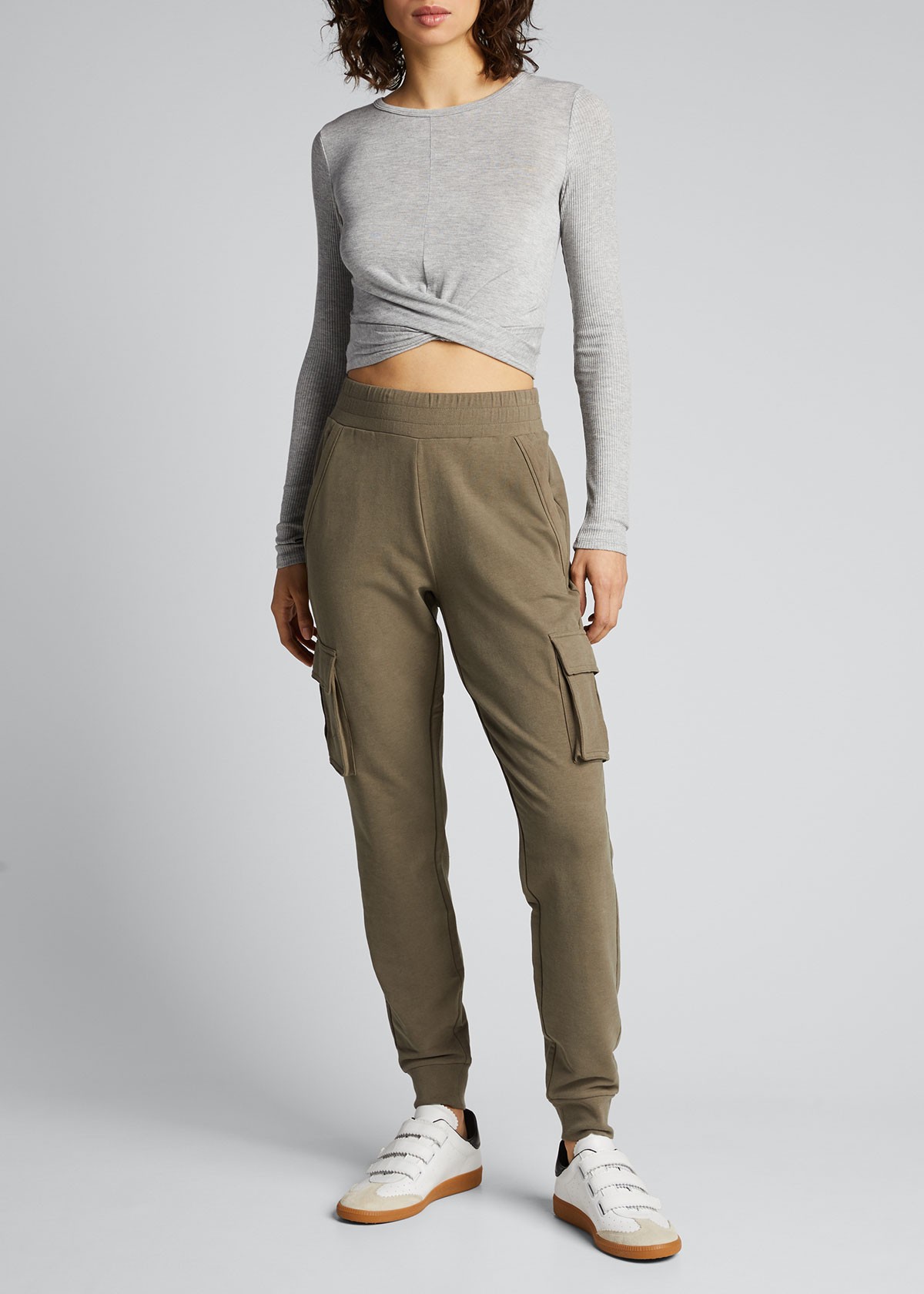 Alo Yoga Cross-Front Long-Sleeve Crop Top