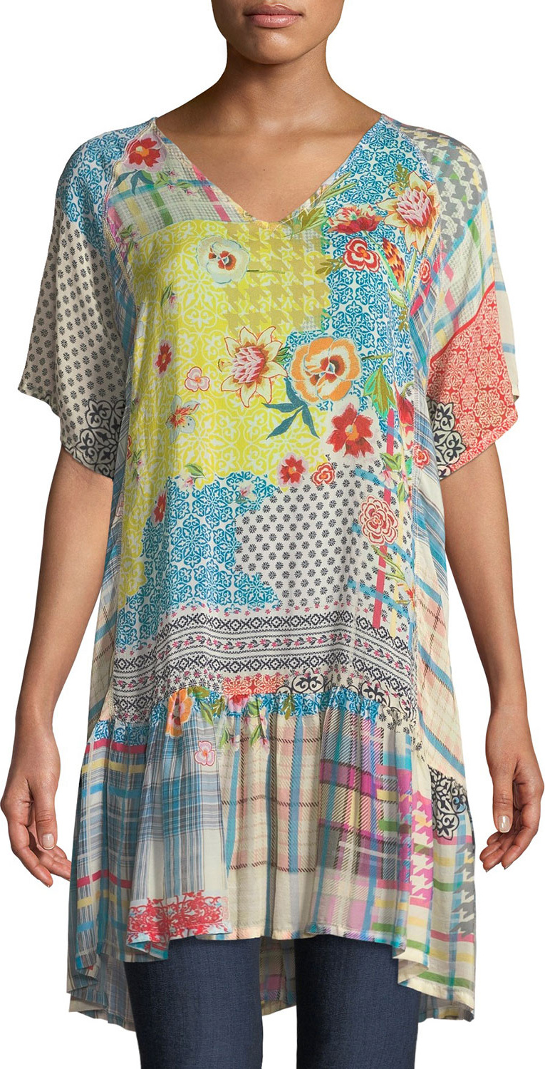 Johnny Was Happy Patchwork Georgette Tunic
