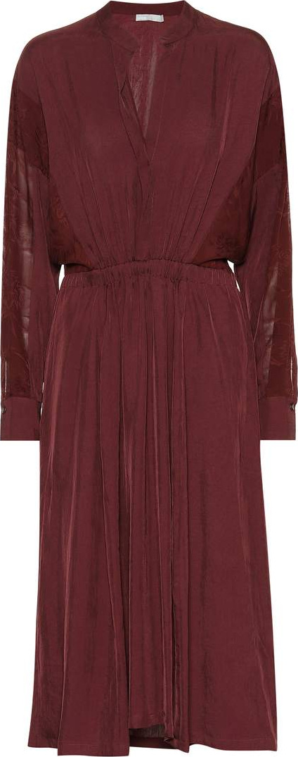 Vince Chiffon and crêpe midi dress