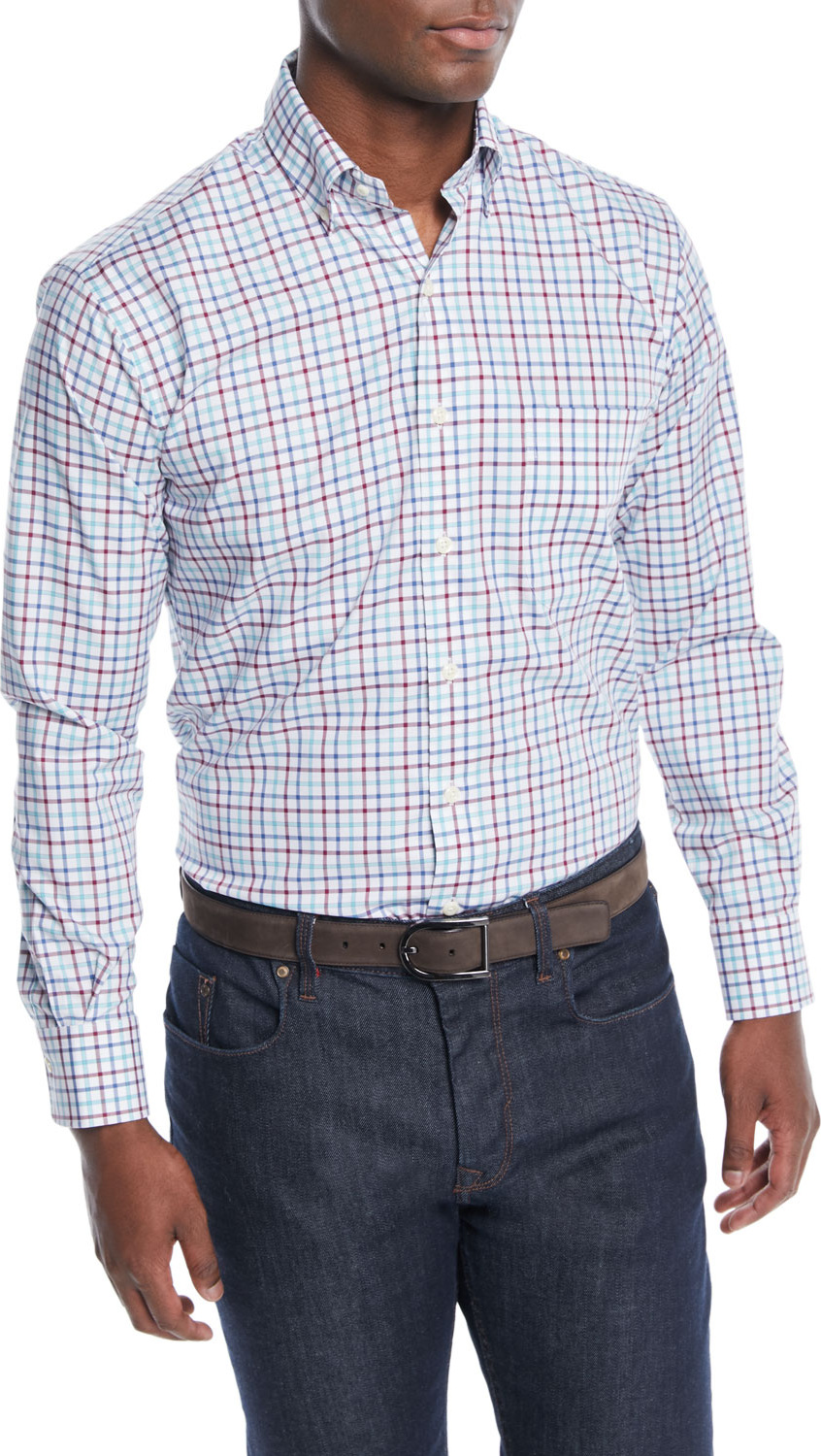 Peter Millar Men's Crown Ease Eyre Tattersall Sport Shirt